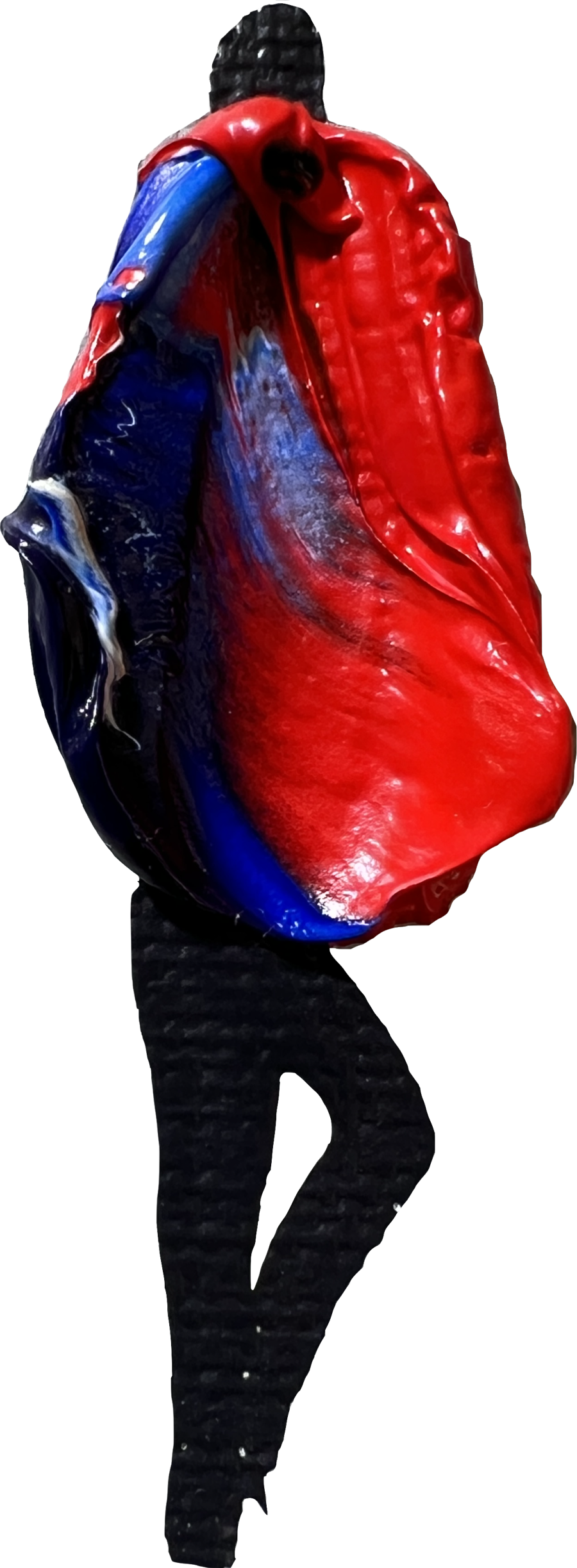 Oil painting from the Shadow Collection: a single figure in red and blue