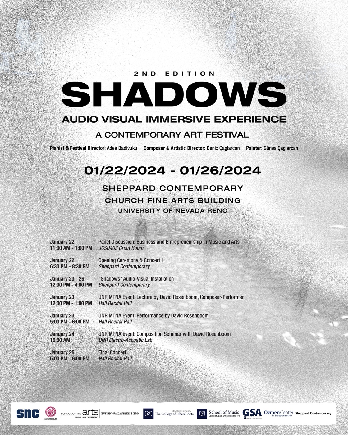 Shadows festival poster, 2nd Edition, University of Nevada Reno 2024